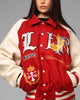 Loiter Heaven Varsity Jacket Red/Off White
