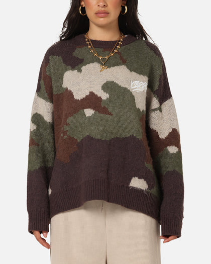 Carre Camo Brushed Sweater Woodland Camo