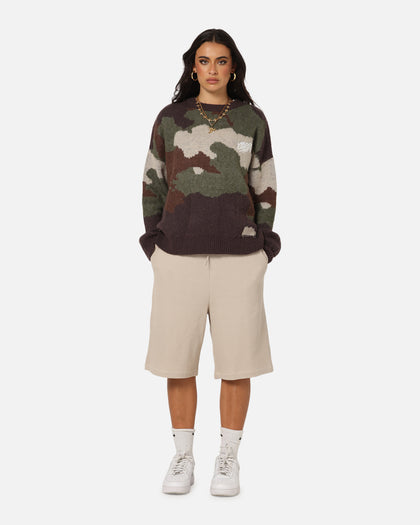 Carre Camo Brushed Sweater Woodland Camo
