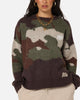 Carre Camo Brushed Sweater Woodland Camo
