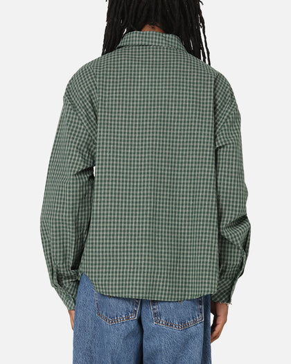 Carre Motion Long Sleeve Button Up Shirt Green Check