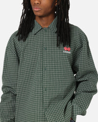 Carre Motion Long Sleeve Button Up Shirt Green Check