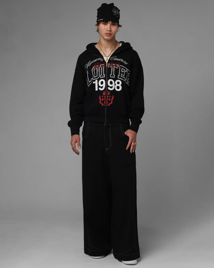 Loiter Drop Out Zip Hoodie Black