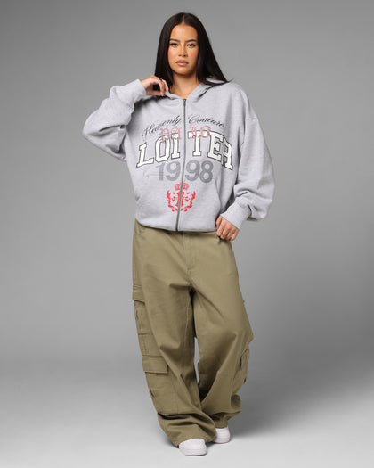 Loiter Drop Out Zip Hoodie Grey