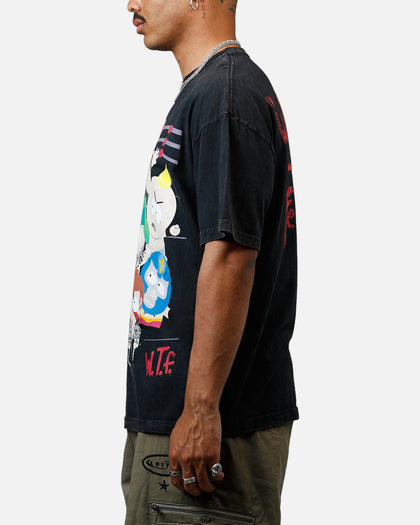 73Studio x South Park WTF Heavyweight T-Shirt Black Acidwash