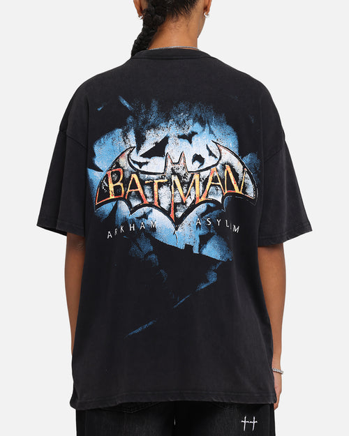 73Studio X DC Batman Arkham Asylum Vintage T-Shirt Black Acidwash