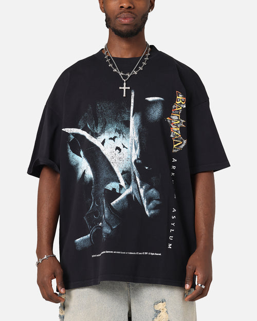 73Studio X DC Batman Arkham Asylum Vintage T-Shirt Black Acidwash