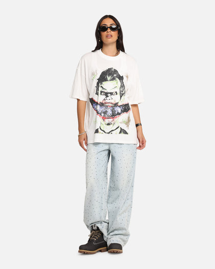 73Studio X DC Batman Joker Arkham Asylum Vintage T-Shirt Off White