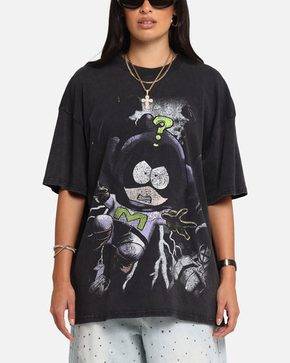 73Studio X South Park Mysterion Vintage T-Shirt Black Acidwash