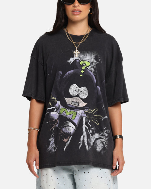 73Studio X South Park Mysterion Vintage T-Shirt Black Acidwash
