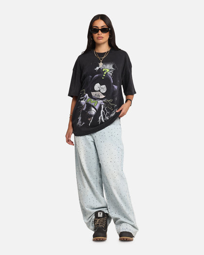 73Studio X South Park Mysterion Vintage T-Shirt Black Acidwash