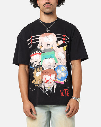 73Studio X South Park WTF Vintage T-Shirt Black Acidwash
