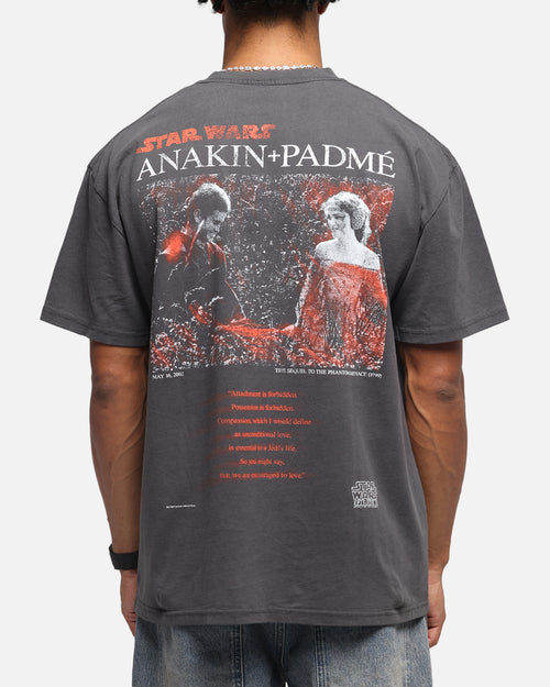 73Studio Star Wars Anakin And Padme Vintage T-Shirt Black Wash