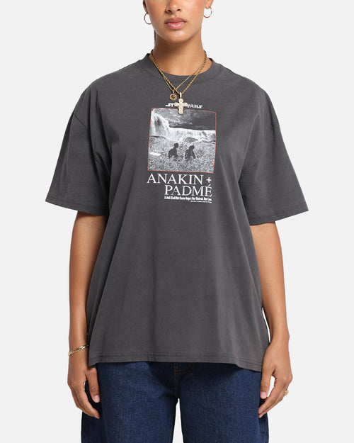 73Studio Star Wars Anakin And Padme Vintage T-Shirt Black Wash