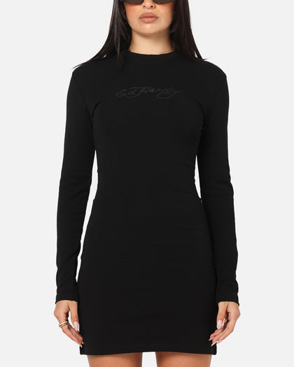 chinese dress ladies Ed Hardy Women's Revenge Long Sleeve Dress Black