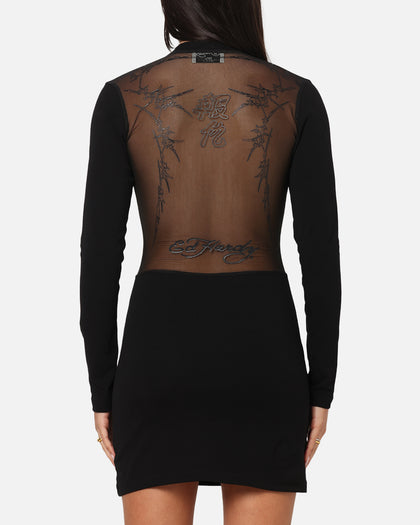 ed hardy black long sleeve dress Ed Hardy Women's Revenge Long Sleeve Dress Black