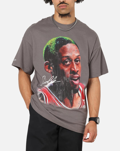 Mitchell & Ness Chicago Bulls Dennis Rodman Big Head T-Shirt Charcoal Grey