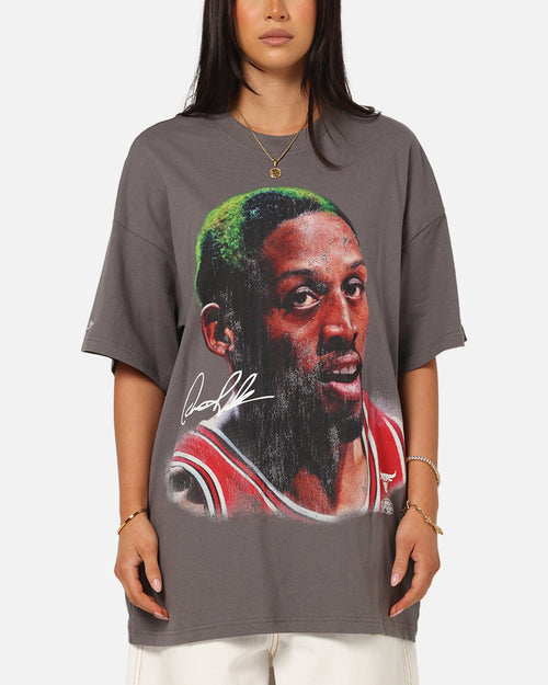 Mitchell & Ness Chicago Bulls Dennis Rodman Big Head T-Shirt Charcoal Grey