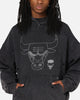 Mitchell & Ness Chicago Bulls Distressed Rhinestone Logo Hoodie Faded Black