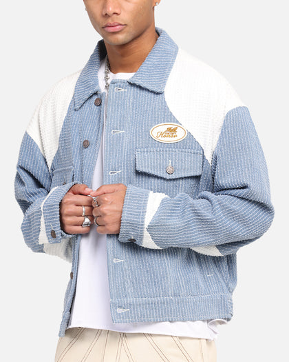Honor The Gift Color Blocked Trucker Jacket Indigo