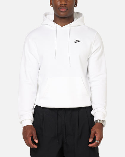 Nike Club Pullover Fleece Hoodie White/White/Black Culture Kings