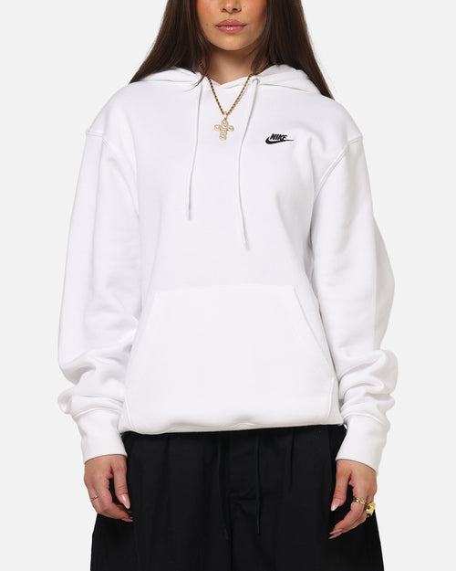Nike Club Pullover Fleece Hoodie White/White/Black