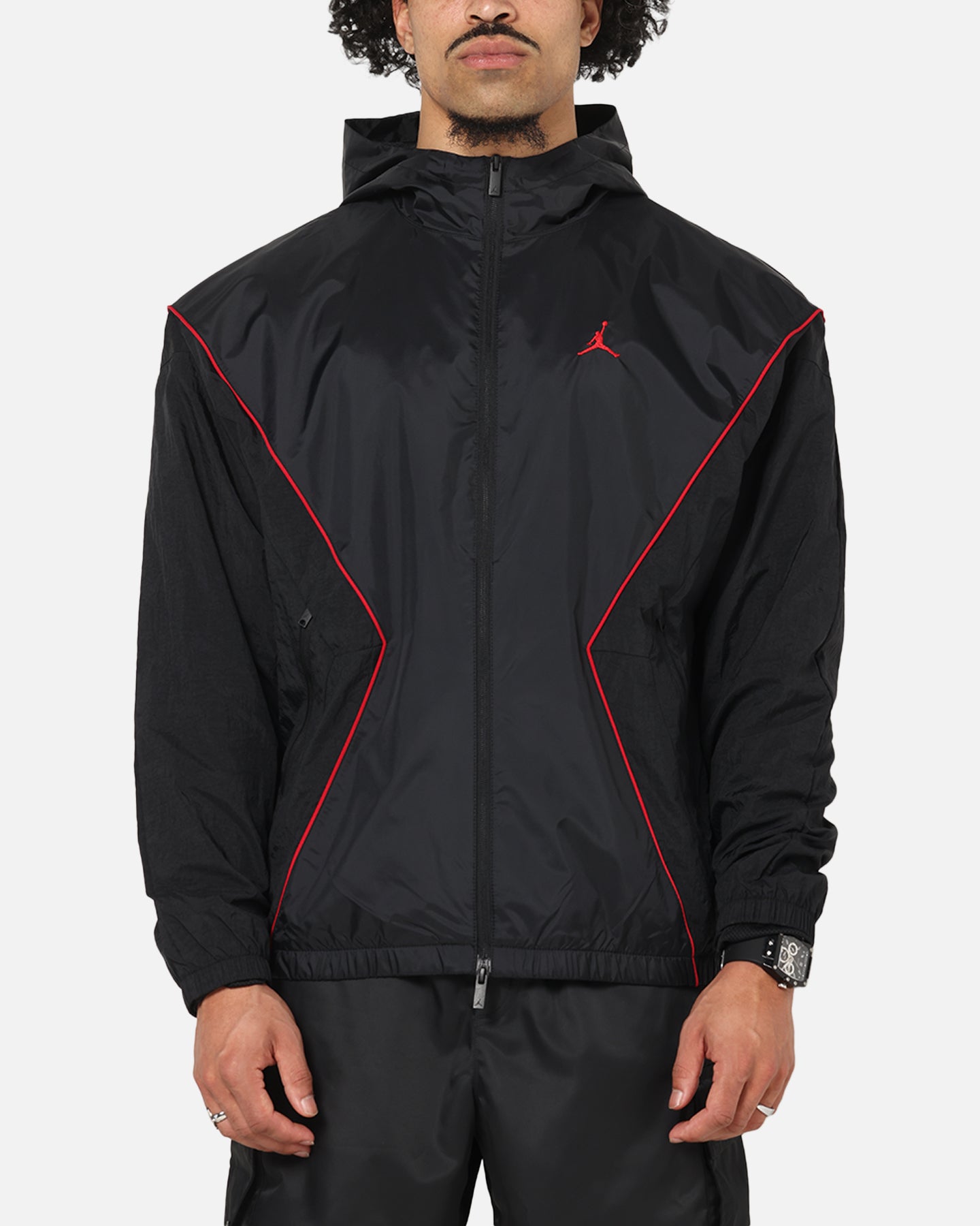 Jordan Brooklyn Draft Jacket Black/Black/Red | Culture Kings