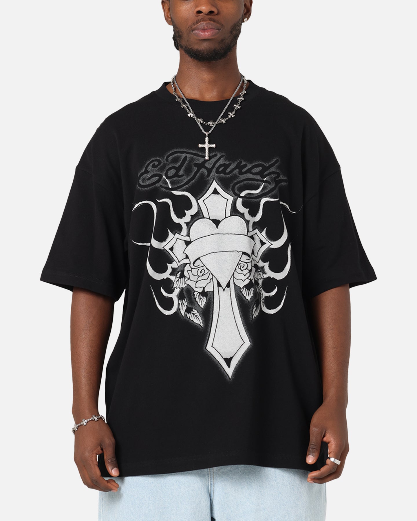 Ed Hardy Cross My Heart T-Shirt Black | Culture Kings