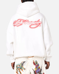 Ed Hardy Blue Dragon Hoodie White