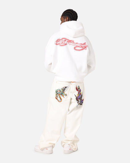 Ed Hardy Blue Dragon Hoodie White