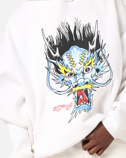 Ed Hardy Blue Dragon Hoodie White