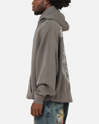 Ed Hardy Double Horns Hoodie Washed Charcoal