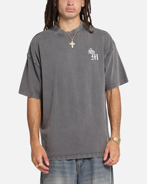 Saint Morta Redemption Mock Neck T-Shirt Washed Charcoal