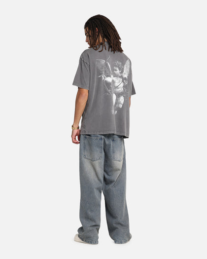 Saint Morta Redemption Mock Neck T-Shirt Washed Charcoal