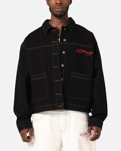 Ed Hardy Coach Denim Jacket Black