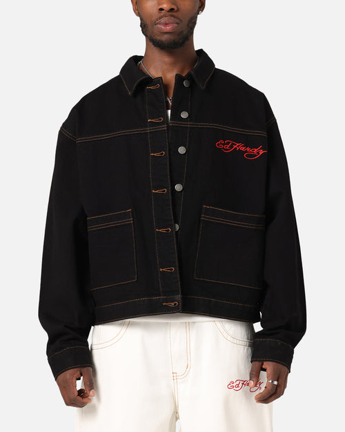 Ed Hardy Coach Denim Jacket Black