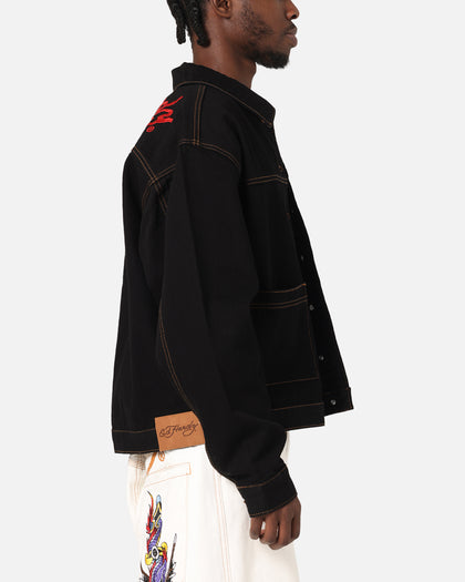 Ed Hardy Coach Denim Jacket Black