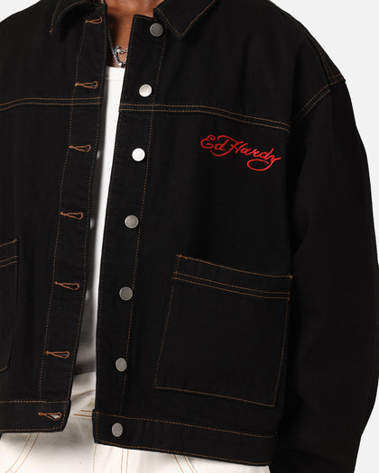 Ed Hardy Coach Denim Jacket Black