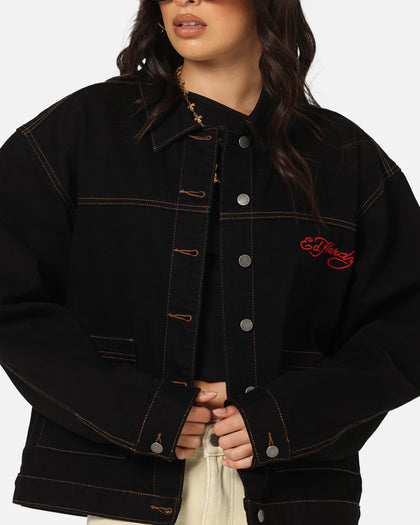 Ed Hardy Coach Denim Jacket Black