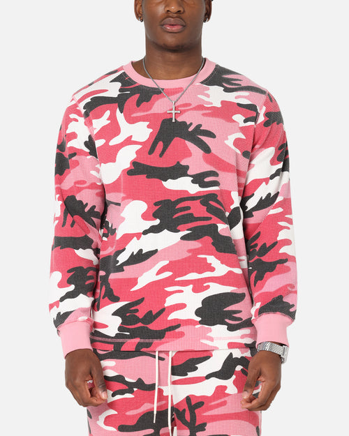 XXIII Printed Thermal Long Sleeve T-Shirt Pink Camo