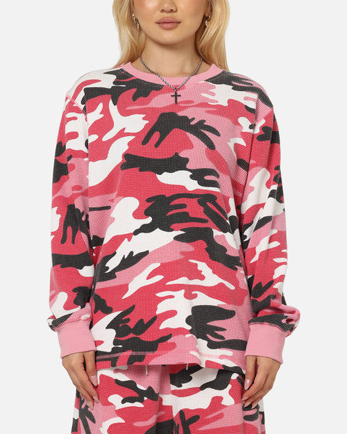XXIII Printed Thermal Long Sleeve T-Shirt Pink Camo