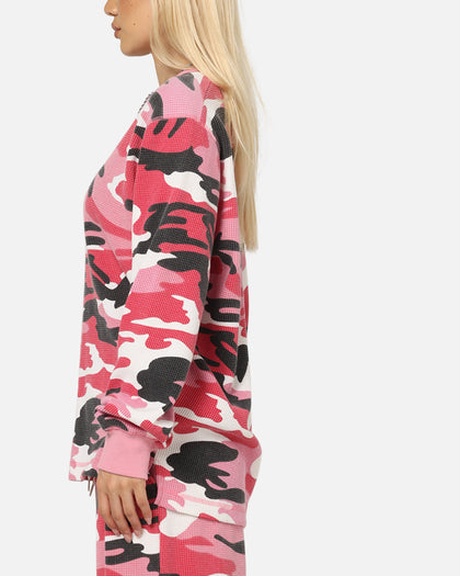 XXIII Printed Thermal Long Sleeve T-Shirt Pink Camo