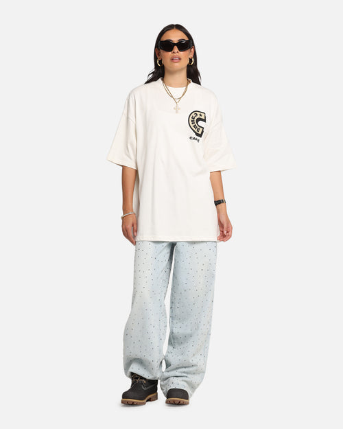 Carre Sacred Letter Mock Neck T-Shirt Off White