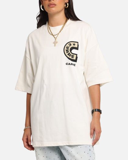 Carre Sacred Letter Mock Neck T-Shirt Off White