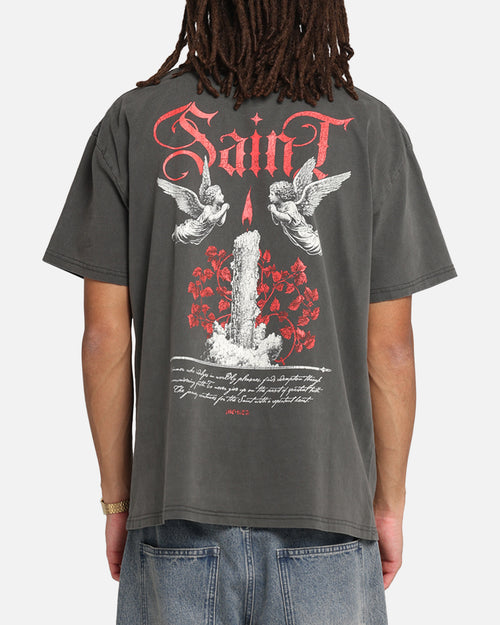 Saint Morta Candle Lit Boxy T-Shirt Black Wash