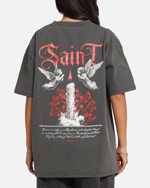 Saint Morta Candle Lit Boxy T-Shirt Black Wash