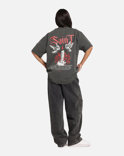 Saint Morta Candle Lit Boxy T-Shirt Black Wash