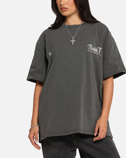 Saint Morta Candle Lit Boxy T-Shirt Black Wash