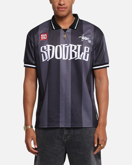 S Double Football Jersey Black Stripe