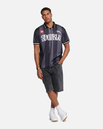 S Double Football Jersey Black Stripe